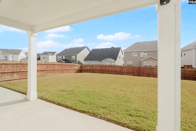 view of yard with a patio area