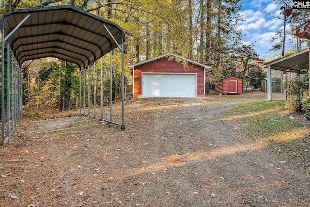 exterior space featuring a carport