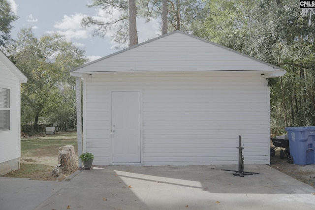 view of garage