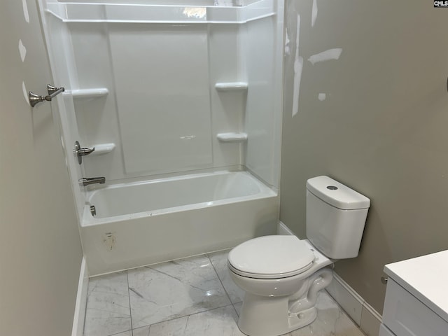 2107 Durham Dr, West Columbia, SC 29170 - bathroom with marble finish floors, vanity, and shower / tub combination