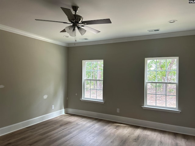 empty room with plenty of natural light and light hardwood / wood-style floors