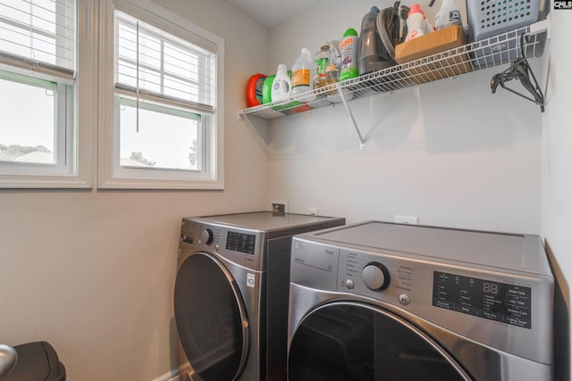 laundry area featuring independent washer and dryer