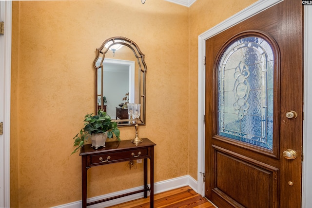 entrance foyer with hardwood / wood-style flooring