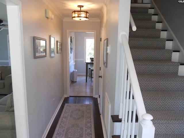 interior space featuring ornamental molding