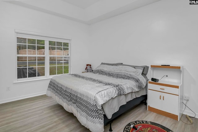 bedroom featuring light hardwood / wood-style flooring