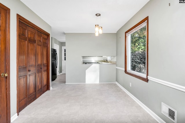 hallway with sink