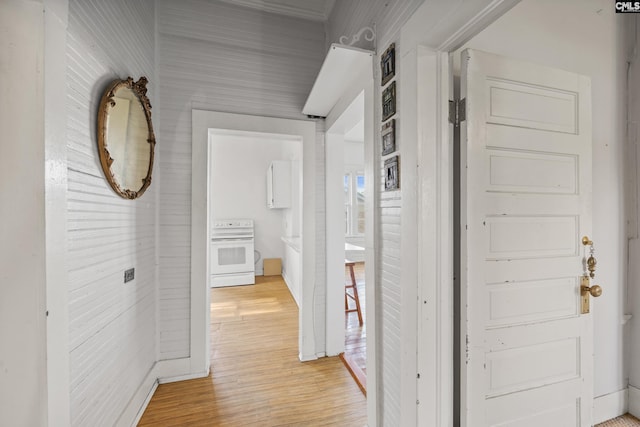 corridor featuring light wood-type flooring