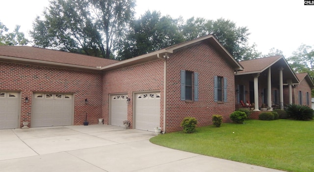 view of property exterior featuring a yard