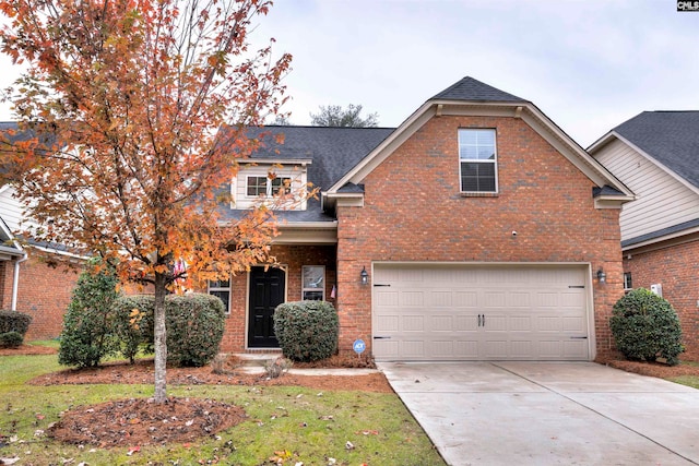 view of property with a garage