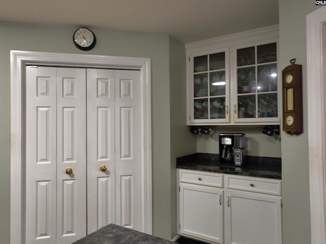 bar with white cabinets