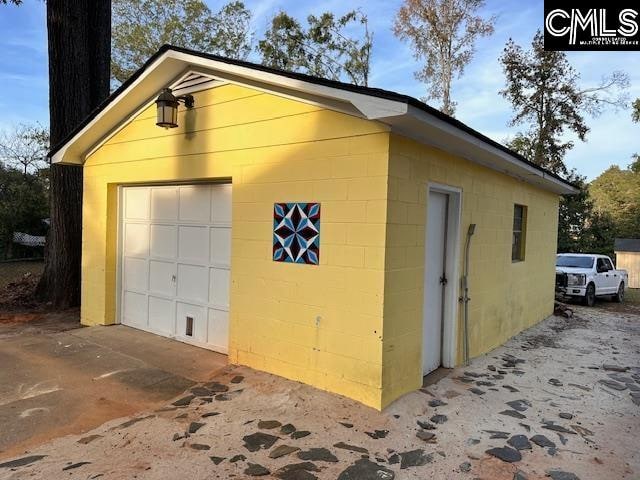 view of garage