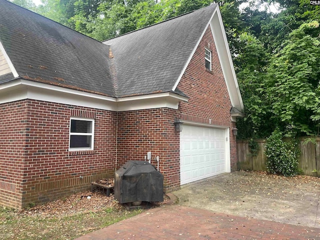 view of home's exterior featuring a garage