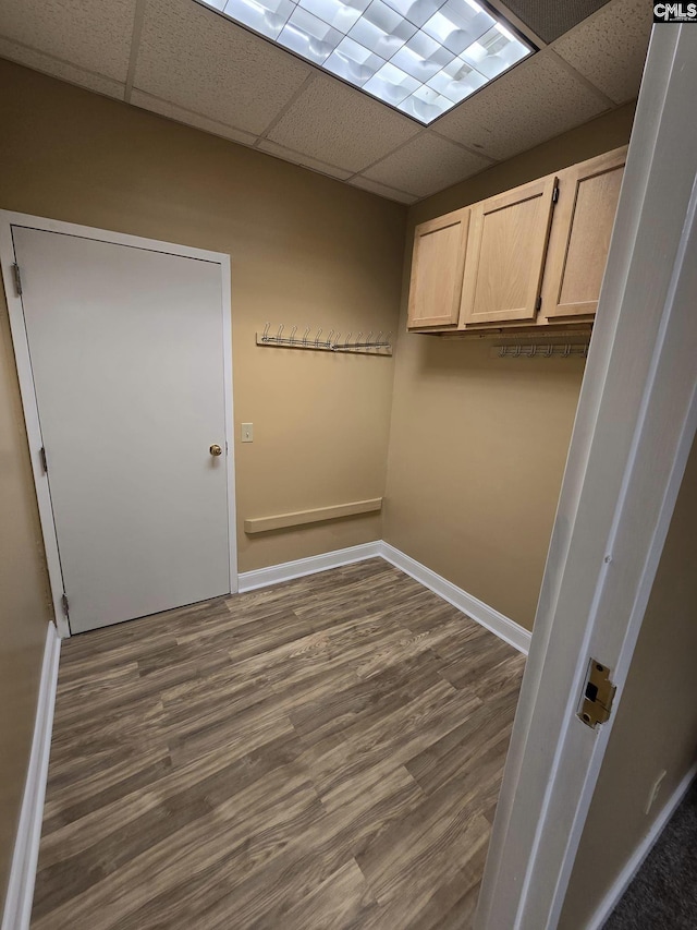 washroom with dark hardwood / wood-style floors