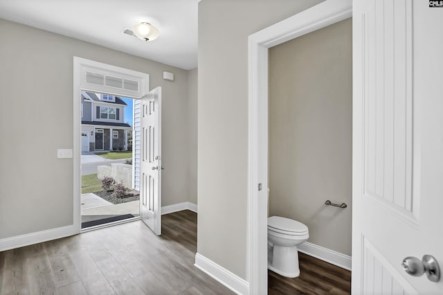 foyer entrance featuring hardwood / wood-style floors