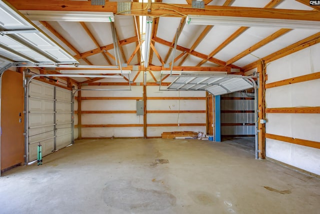 garage with electric panel