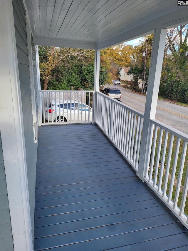 deck featuring a porch