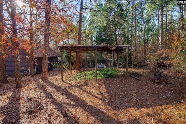 view of yard featuring a pergola