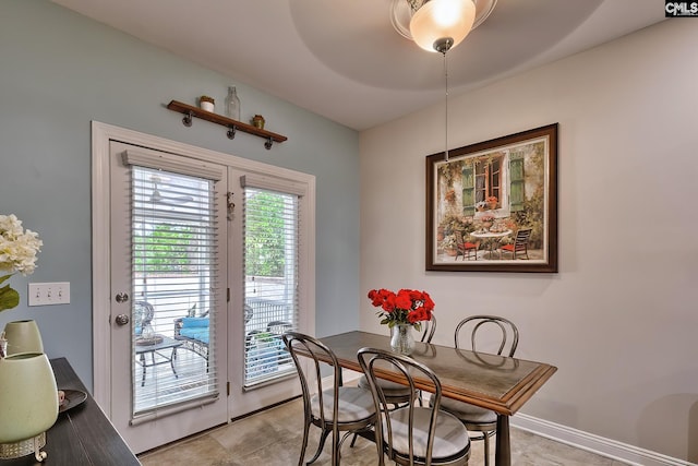 view of dining room