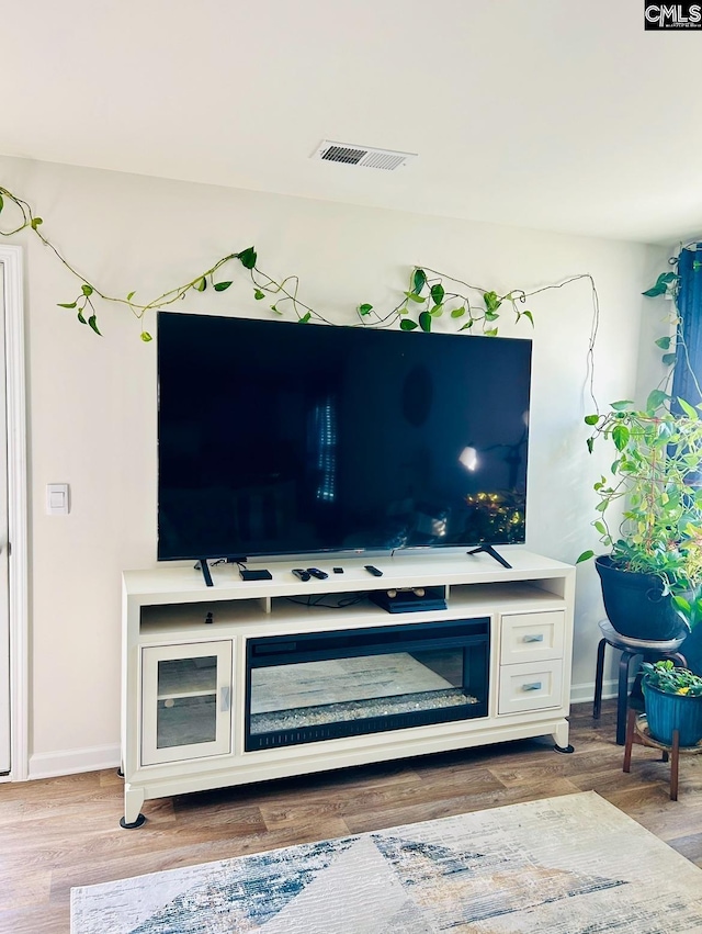 interior details with hardwood / wood-style flooring