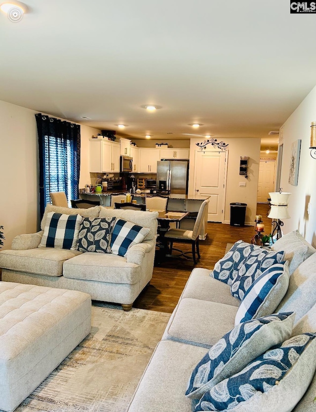 living room featuring hardwood / wood-style floors