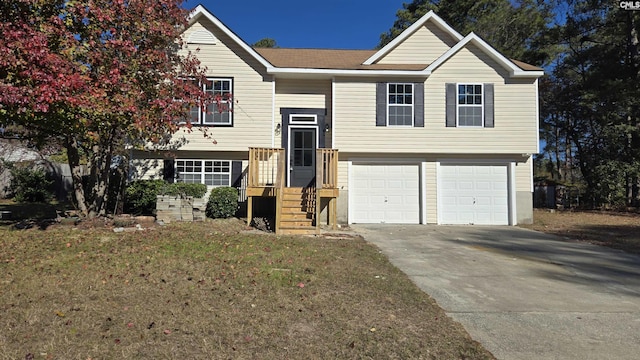 raised ranch with a garage