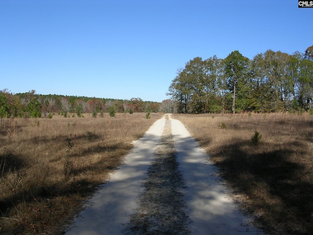 view of street with a rural view