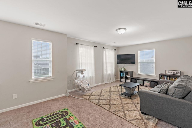 view of carpeted living room