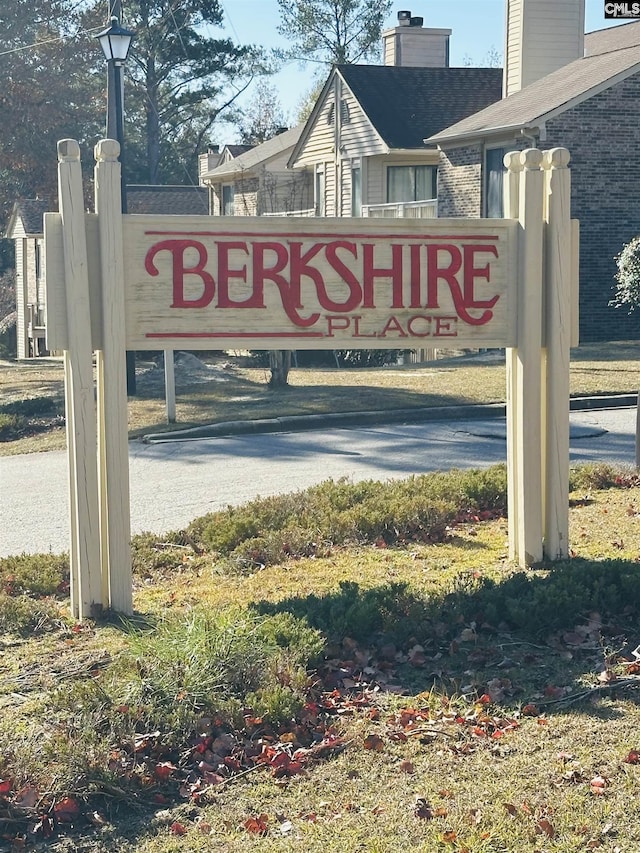 view of community sign