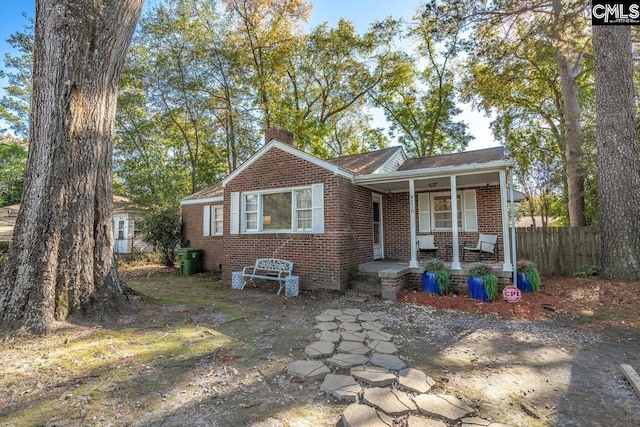 view of front of home with a porch