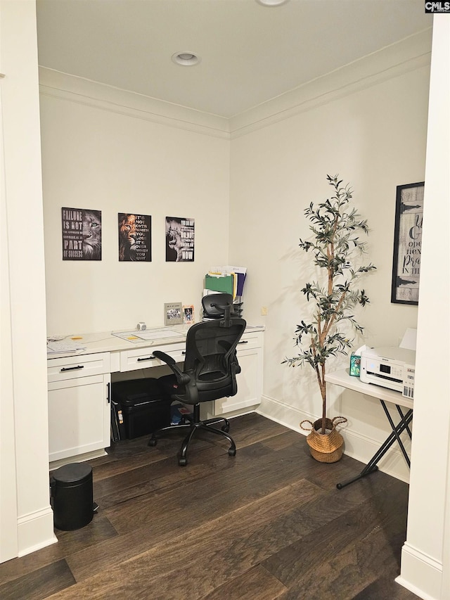 235 Clayborn Dr, Lexington, SC 29072 - office area featuring hardwood / wood-style flooring and crown molding