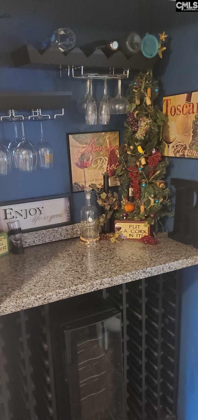 bar featuring wine cooler