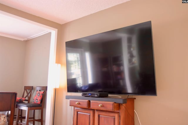 interior details with a textured ceiling