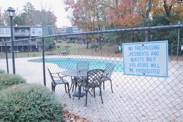 view of pool