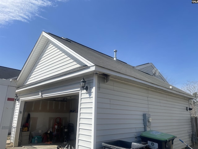 view of home's exterior with a garage