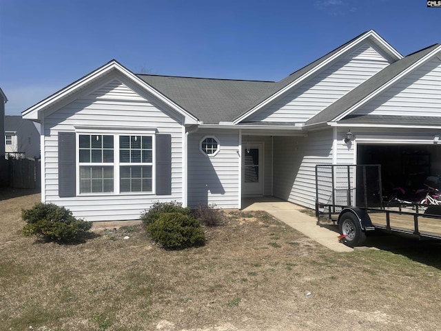 exterior space with an attached garage