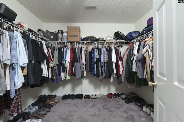 walk in closet featuring carpet