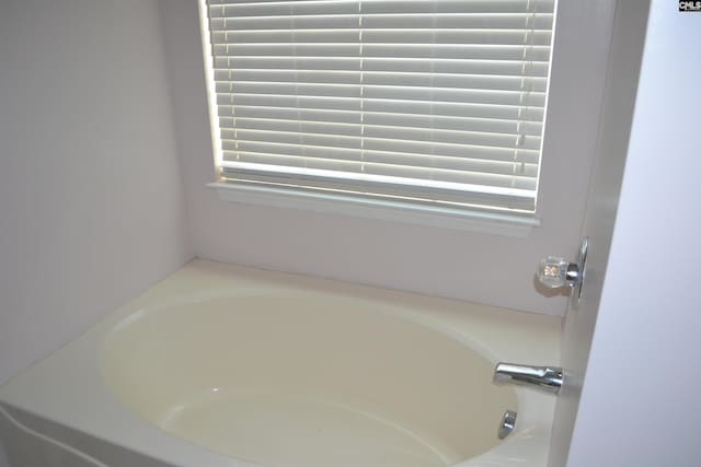 bathroom with a washtub