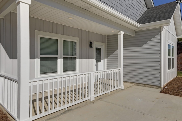 view of patio with a porch