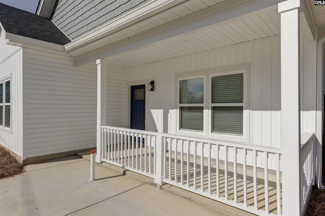 view of patio with a porch