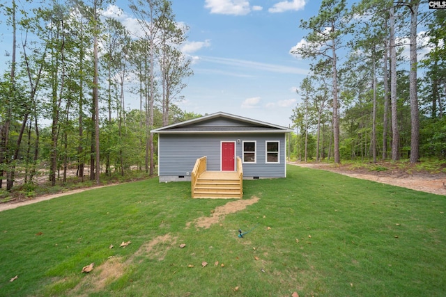 1758 Baughman Rd, Lugoff, SC 29078 - view of front of home featuring crawl space and a front lawn
