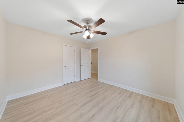 1758 Baughman Rd, Lugoff, SC 29078 - empty room with light wood-style floors and ceiling fan