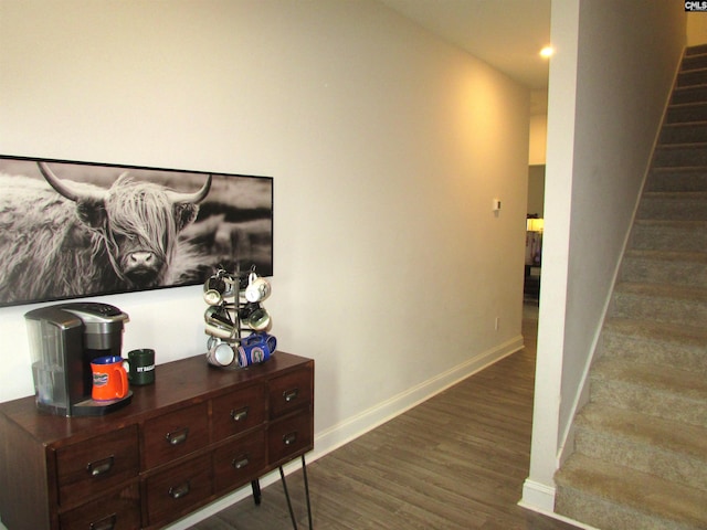 interior space featuring dark hardwood / wood-style floors