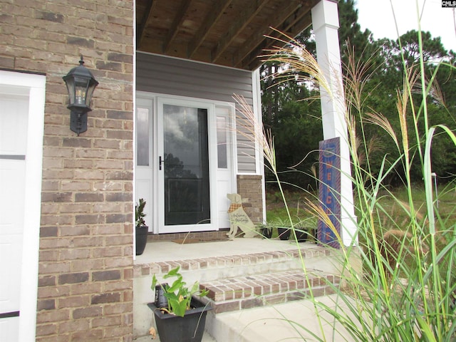 property entrance with a porch