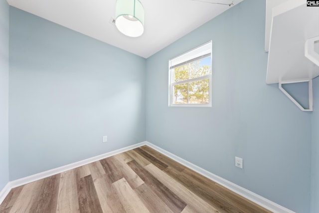 empty room featuring light wood-type flooring