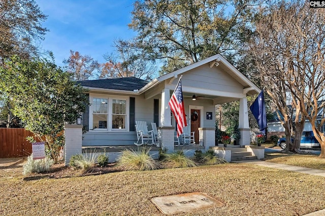 bungalow-style home with a porch