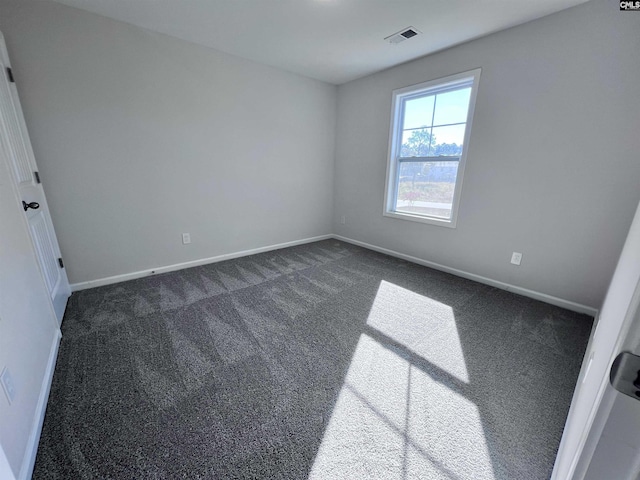 empty room with dark carpet