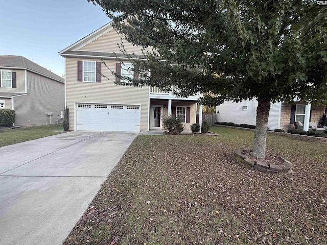 view of front of property featuring a garage