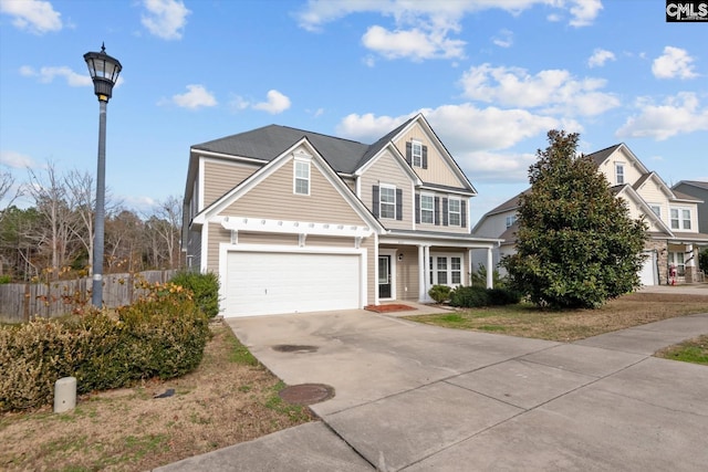 view of front of home with a garage