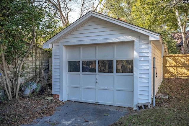 view of garage