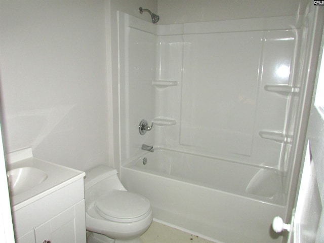 full bathroom with vanity, toilet, and shower / bath combination